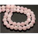 20pc - Perles de Pierre - Quartz Rose Mat Sablé Givré Boules 6mm - 8741140025578 