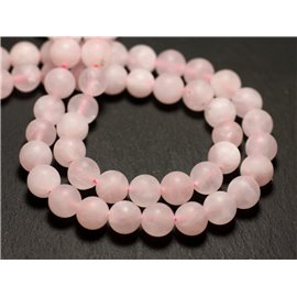 20 Stück - Steinperlen - Quarz Rose Matt Sandgestrahlt Frosted Balls 6mm - 8741140025578 