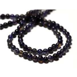 20pc - Perles Pierre Iolite Cordiérite Boules 4mm bleu gris indigo - 8741140011465
