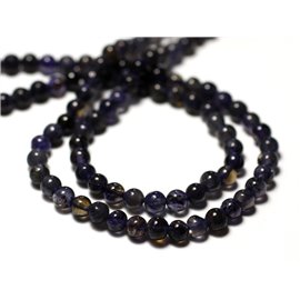 20pc - Stone Beads - Iolite Cordierite Balls 4mm - 8741140011465 