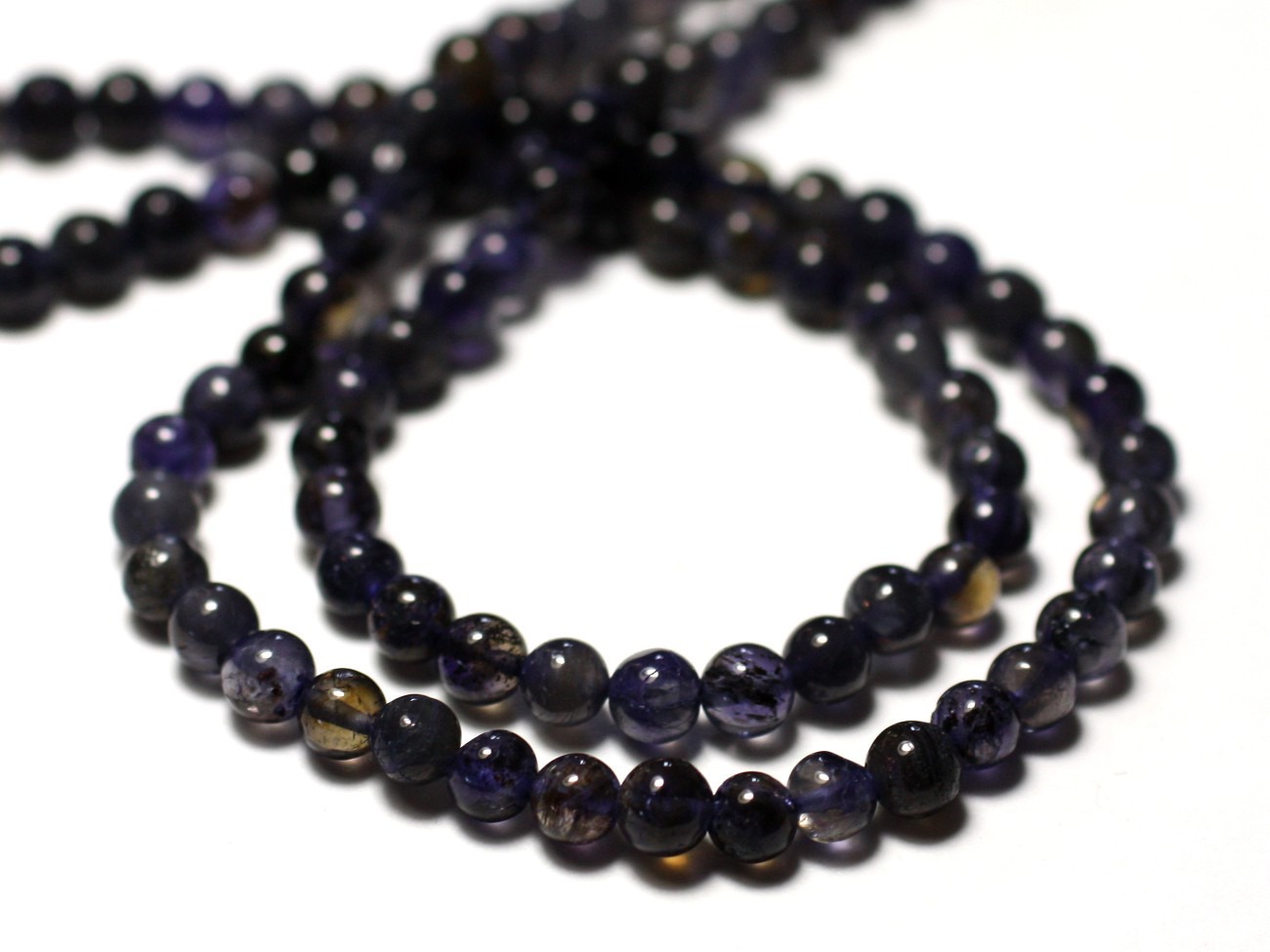 20pc - Perles de Pierre - Iolite Cordiérite Boules 4mm - 8741140011465 