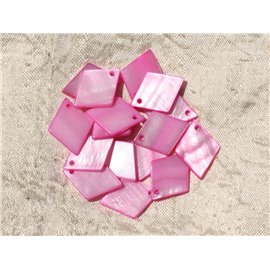 10pc - Charms Colgantes de nácar Losanges 21mm Rosa 4558550017505 