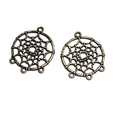 6pc - Apprêts Connecteurs Métal Bronze qualité Dreamcatcher Attrape rêves 34mm - 8741140003682 