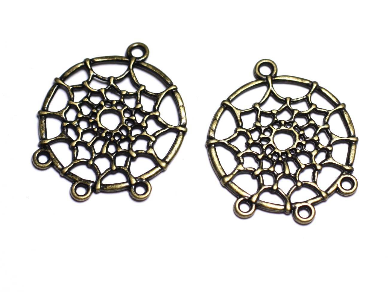 6pc - Apprêts Connecteurs Métal Bronze qualité Dreamcatcher Attrape rêves 34mm - 8741140003682 