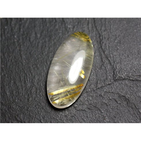 N83 - Cabochon Pierre - Quartz Rutile doré Ovale 31x15mm - 8741140002937 