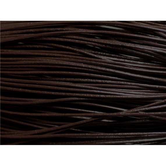 Echeveau 90 mètres - Fil Cordon Cuir Véritable Marron Café 1mm - 8741140011229 