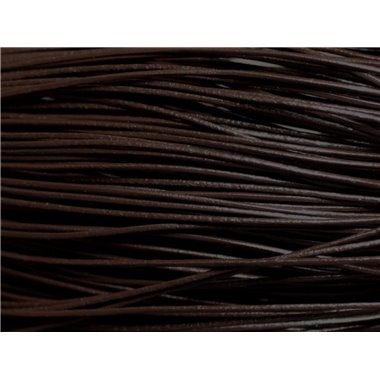 Echeveau 90 mètres - Fil Cordon Cuir Véritable Marron Café 1mm - 8741140011229 