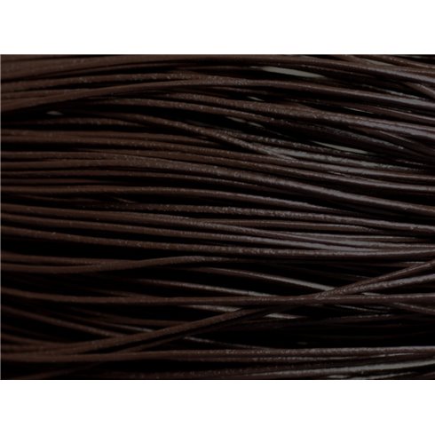 Echeveau 90 mètres - Fil Cordon Cuir Véritable Marron Café 1mm - 8741140011229 