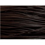 Echeveau 90 mètres - Fil Cordon Cuir Véritable Marron Café 1mm - 8741140011229 