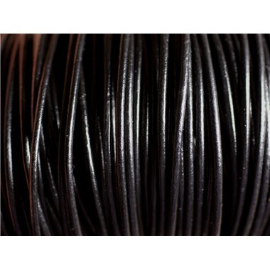 Echeveau 90 mètres - Fil Cordon Cuir Véritable Noir 2mm - 8741140011243 