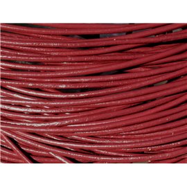 Knäuel 90 Meter - Echtleder Kordelfaden 2mm Rot Bordeaux - 8741140011250 