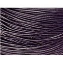 Echeveau 90 mètres - Fil Cordon Cuir Véritable 2mm Bleu Violet Indigo - 8741140011267 