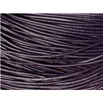 Echeveau 90 mètres - Fil Cordon Cuir Véritable 2mm Bleu Violet Indigo - 8741140011267 