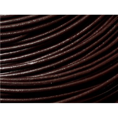 Echeveau 90 mètres - Fil Cordon Cuir Véritable 2mm Marron Café - 8741140011304 