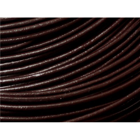 Echeveau 90 mètres - Fil Cordon Cuir Véritable 3mm Marron Café - 8741140011335 