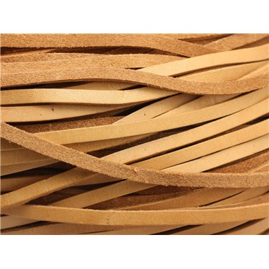 Echeveau 90 mètres - Cordon Lanière Cuir Véritable 5mm Beige - 8741140011373 