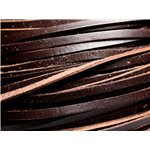 Echeveau 90 mètres - Cordon Lanière Cuir Véritable 5mm Marron Café - 8741140011397 