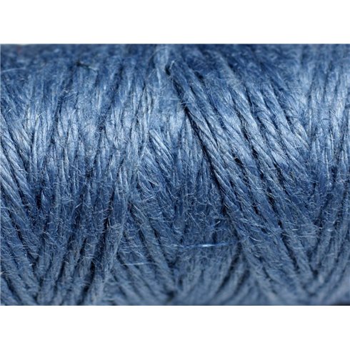 Bobine 20 mètres - Cordon Ficelle Chanvre 1.5mm Bleu Marine Indigo - 8741140011113 