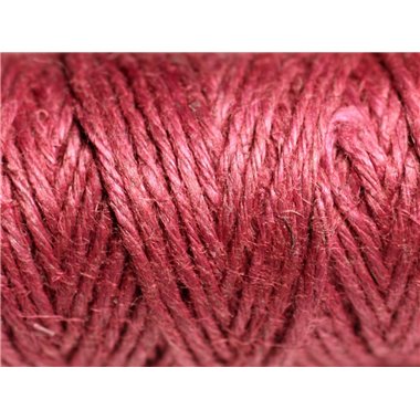 Bobine 20 mètres - Cordon Ficelle Chanvre 1.5mm Rouge Bordeaux Prune - 8741140011182 