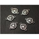 10pc - Connecteurs Pendentifs Boucles d'oreilles Métal Argenté Triskel Celtique 18mm - 8741140010468 