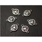 10pc - Connecteurs Pendentifs Boucles d'oreilles Métal Argenté Triskel Celtique 18mm - 8741140010468 