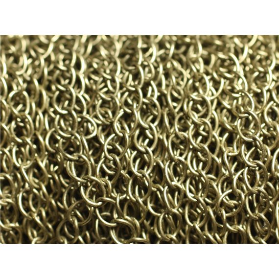 Bobine 100 Mètres - Chaîne Métal Bronze Qualité Mailles Ovales 5x3.5mm - 8741140010819 