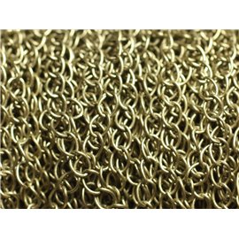Bobine 100 Mètres - Chaîne Métal Bronze Qualité Mailles Ovales 5x3.5mm - 8741140010819 