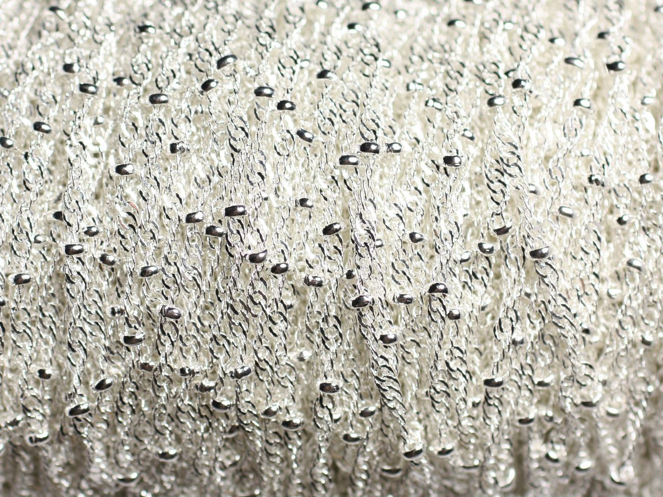 Bobine 100 mètres - Chaîne Mailles et Perles Métal Argenté Qualité 2mm - 8741140010833 
