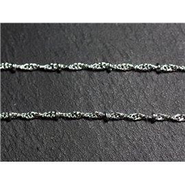 Bobine 100 mètres - Chaîne Mailles et Perles Métal Argenté Qualité 2mm - 8741140010833  Bobine 100 mètres - Chaîne Mailles et Perles Métal Argenté Qualité 2mm - 8741140010833