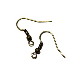 50pc - Orecchini a gancio in metallo qualità bronzo 18mm - 8741140010796 