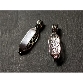 1pc - Appret accessoire Bélière Porte Donut Métal Argenté Celtique Filigrane Noeud 28mm - 8741140010420