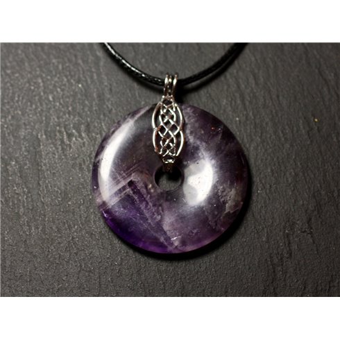 1pc - Bélière Porte Donut Métal Argenté Celtique Filigrane 28mm - 8741140010420