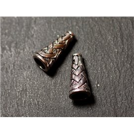 10 Stück - Primer Cone Cups Silber Metall Keltische Ethno-Hosenträger 18mm - 8741140010475 