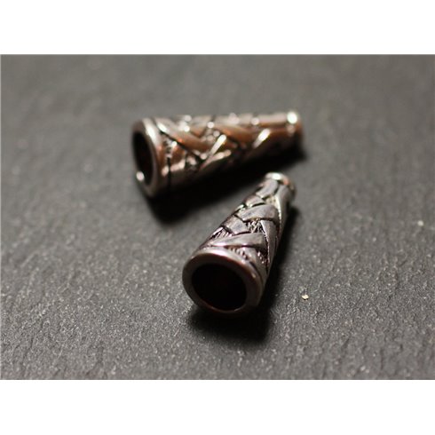 10pc - Apprêts Cônes coupelles Métal argenté Croisillons Ethnique Celtique 18mm - 8741140010475 