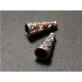 10pc - Apprêts Cônes coupelles Métal argenté Croisillons Ethnique Celtique 18mm - 8741140010475 