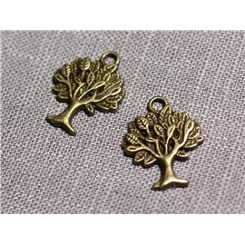 10pc - Colgantes Charms Metal Bronce Árboles 21mm - 4558550095091 