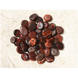 10pc - Cuentas de piedra - Bull's Eye Chips Palets Rondelles 8-13mm - 4558550017659