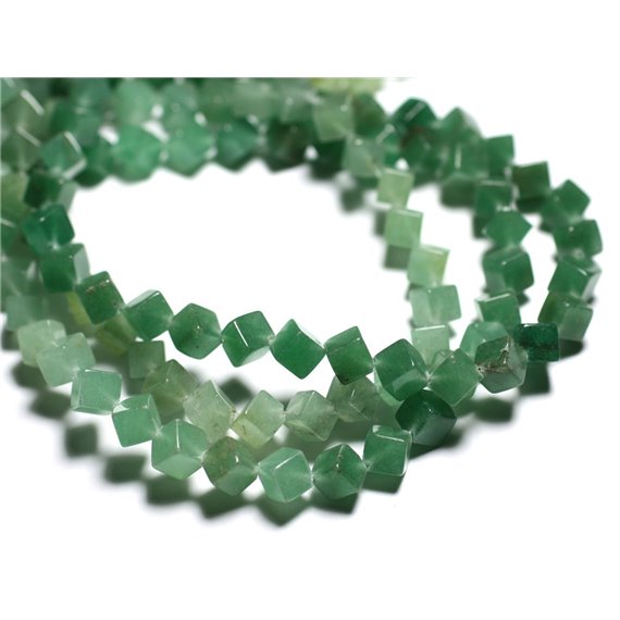 10pc - Perles de Pierre - Aventurine Verte Cubes 8x6mm - 4558550034946 