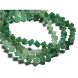 10pc - Stone Beads - Green Aventurine Cubes 8x6mm - 4558550034946 
