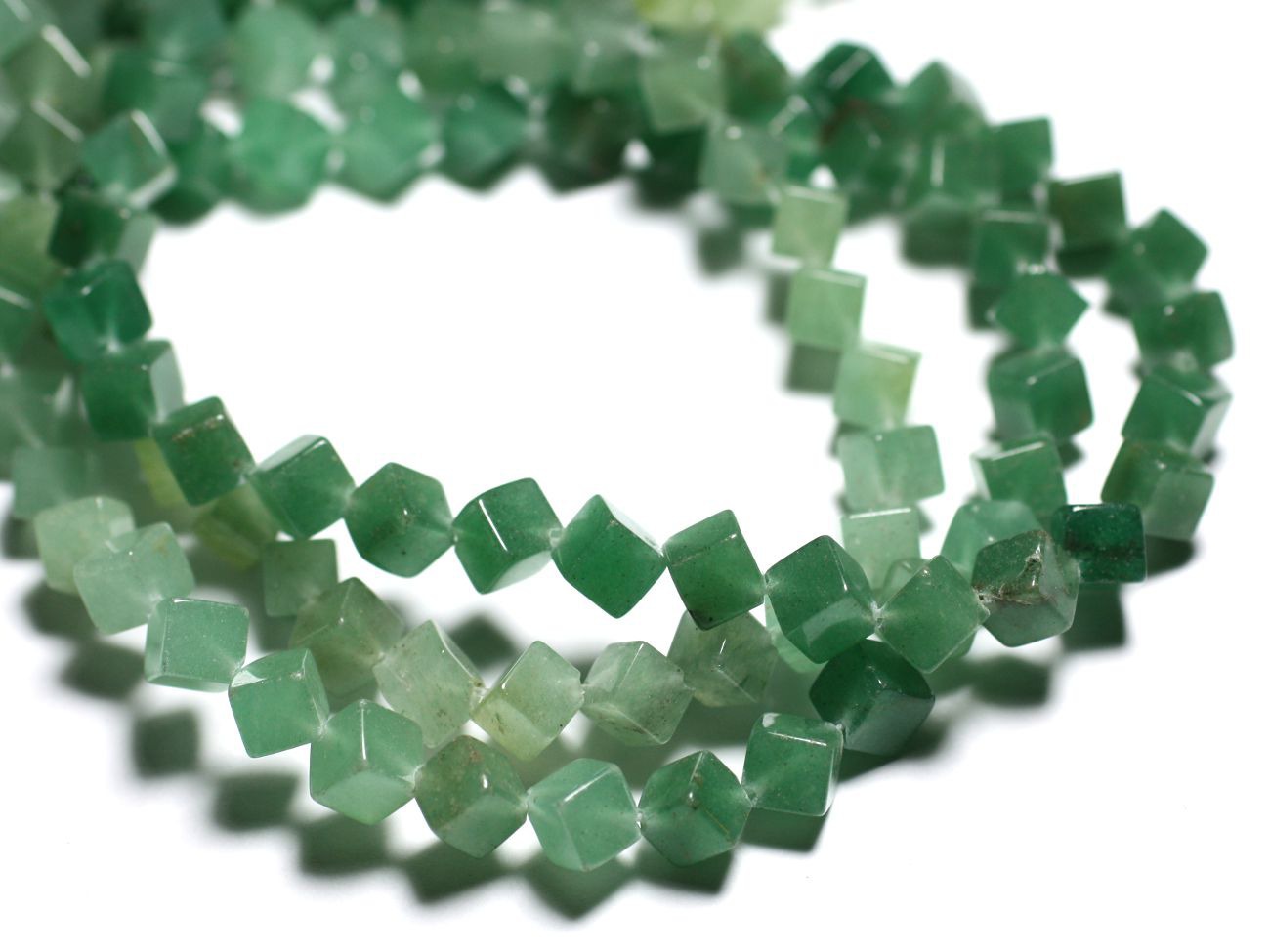 10pc - Perles de Pierre - Aventurine Verte Cubes 8x6mm - 4558550034946 