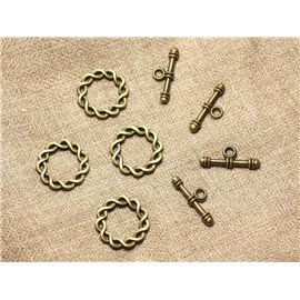 20pc - Toogle T Clasps Metal Bronze Quality Round Celtic 20mm 4558550002259 