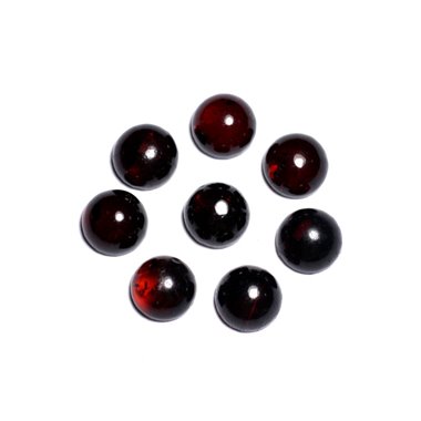 2pc - Cabochons Ambre rouge naturelle Ronds 6mm - 8741140003156 