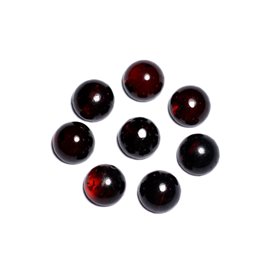 2pc - Cabochons Ambre rouge naturelle Ronds 6mm - 8741140003156