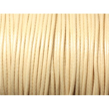 5 metres - Fil corde cordon coton ciré 2mm Blanc Crème Beige Ivoire - 8741140010314