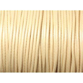 5 metres - Fil corde cordon coton ciré 2mm Blanc Crème Beige Ivoire - 8741140010314