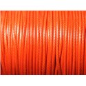 5 mètres - Cordon coton ciré enduit qualité 2mm Orange - 8741140010321 