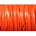 5 mètres - Cordon coton ciré enduit qualité 2mm Orange - 8741140010321 