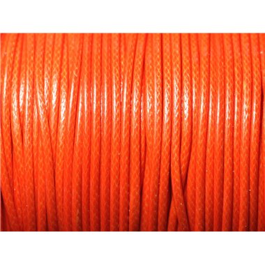 5 mètres - Cordon coton ciré enduit qualité 2mm Orange - 8741140010321 