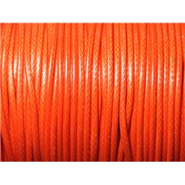 5 mètres - Fil Corde Cordon coton ciré enduit 2mm Orange Fluo - 8741140010321