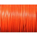 5 mètres - Cordon coton ciré enduit qualité 2mm Orange - 8741140010321 